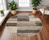12' Beige Slate Gray And Brown Patchwork Runner Rug